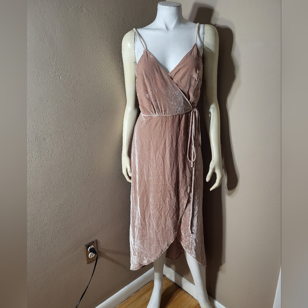 Reformation Beautiful Velvet Pink Wrap Dress Sz XS